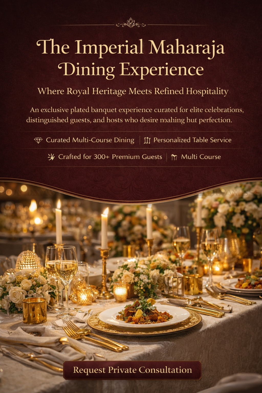 Elegant dining experience invitation