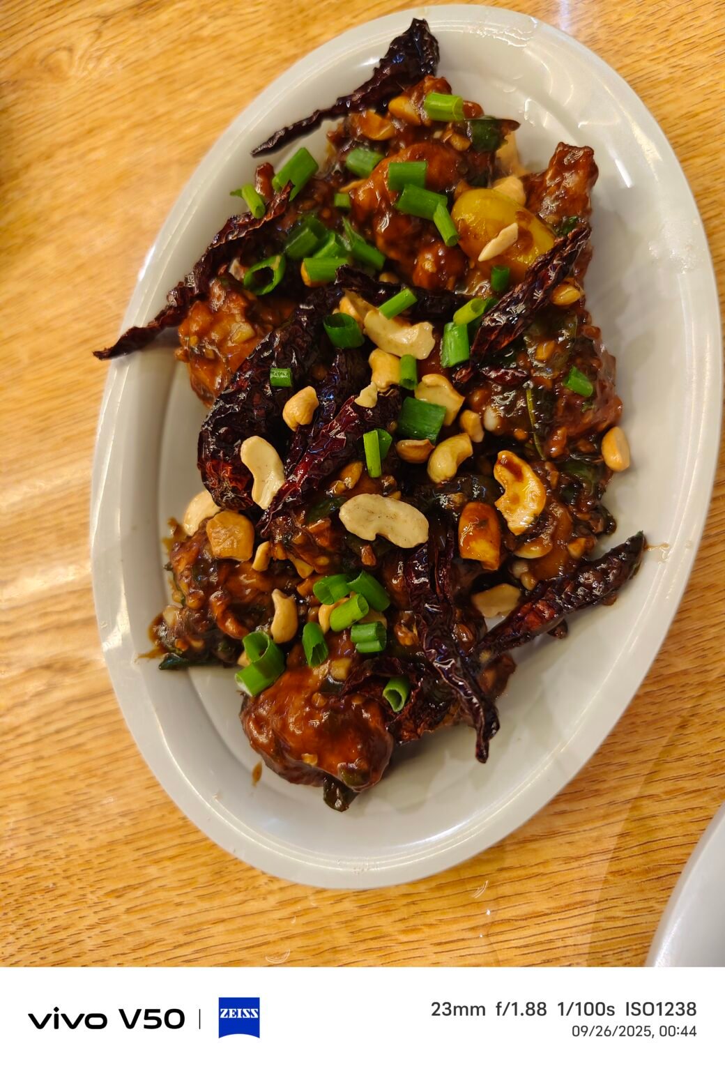Food Forest Catering Kung Pao Chicken photo collage with cashews dried chillies and spring onions
