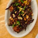 Food Forest Catering Kung Pao Chicken photo collage with cashews dried chillies and spring onions